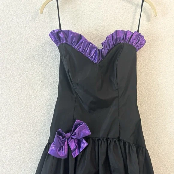 Vtg Loralie Fairy Grunge Prom Dress Size 6 Metallic Bow Tulle Retro Asymmetrical Vtg Loralie Fairy Grunge Prom Dress Size 6 Metallic Bow Tulle Retro Asymmetrical